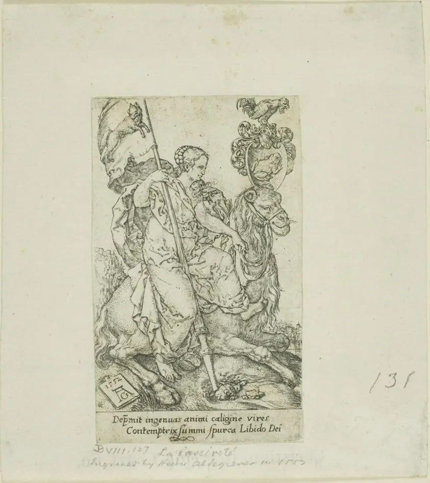 Lust, from Virtues and Vices by Heinrich Aldegrever