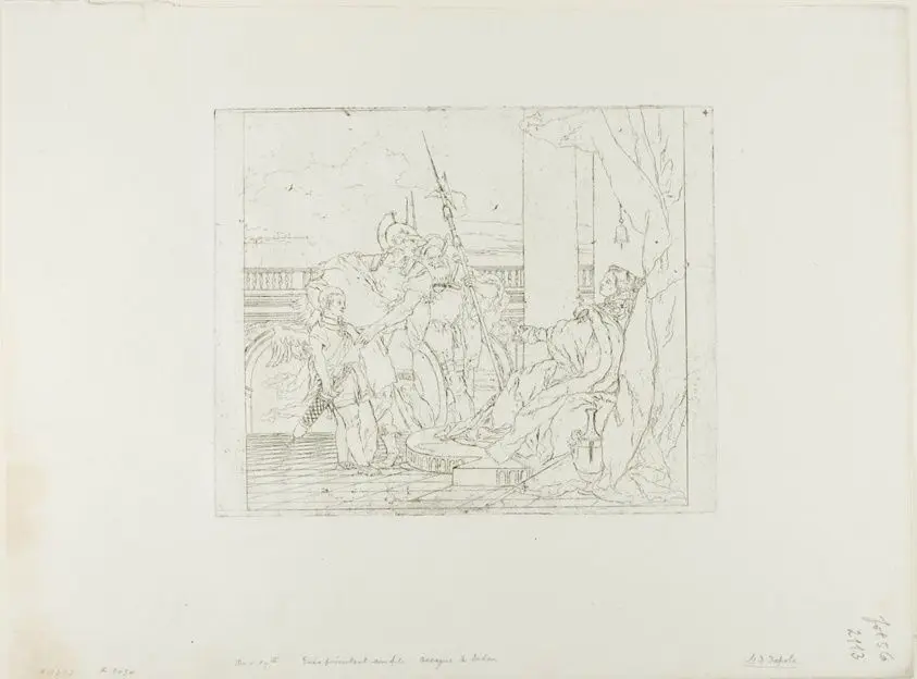 Aeneas Introduces His Son Ascanius to Dido by Giovanni Domenico Tiepolo (Italian, 1727-1804)