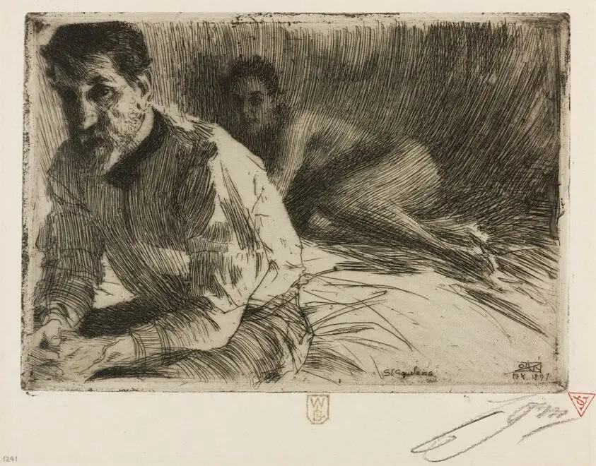 Augustus Saint Gaudens II (Saint Gaudens and his model) by Anders Zorn