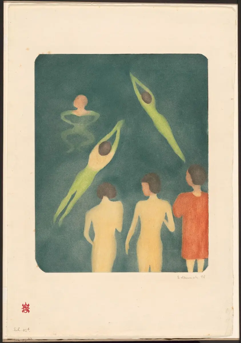Boys Bathing by Edvard Munch (Norwegian, 1863-1944)