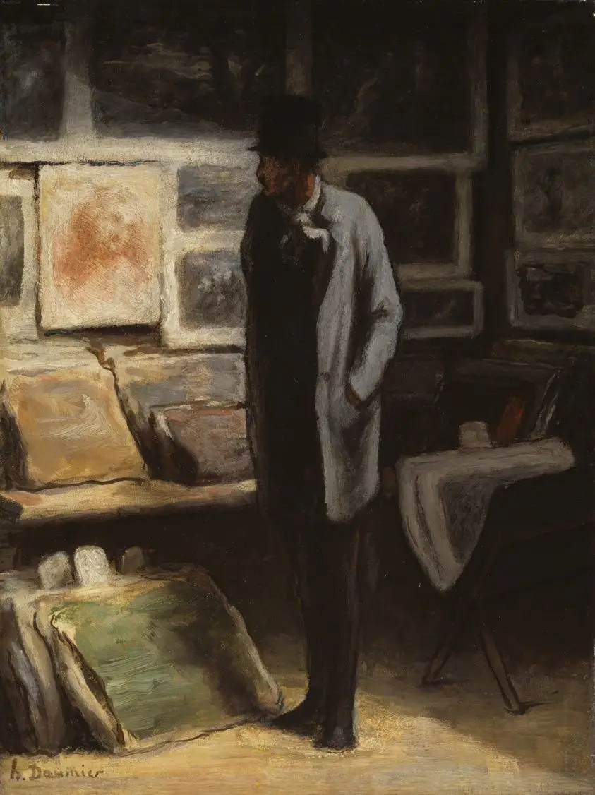 The Print Collector by Honoré Victorin Daumier