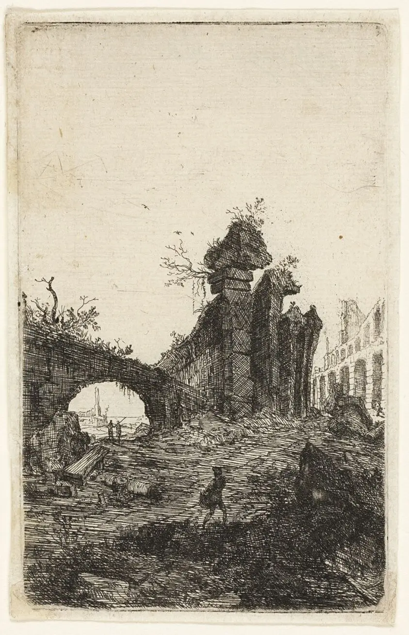 Ruins of the Colosseum, plate 10 from The Ruins of Rome by Bartholomeus Breenbergh
