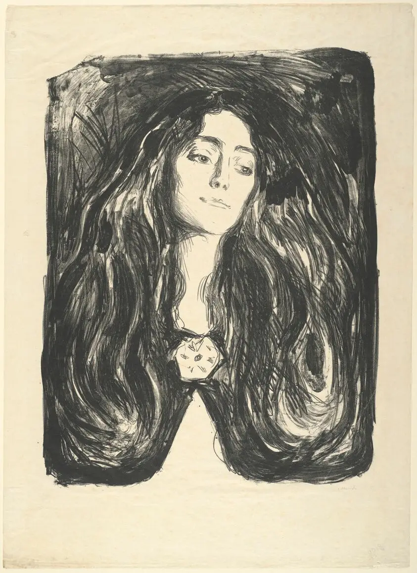 The Brooch. Eva Mudocci by Edvard Munch