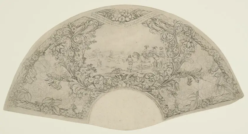 Stag Hunt in Fan Shape by Stefano della Bella