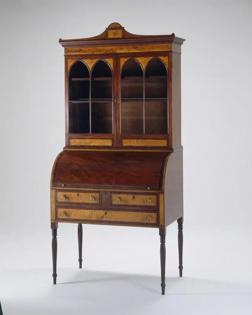 Cylinder Desk and Bookcase by Artist unknown (American, 19th century)