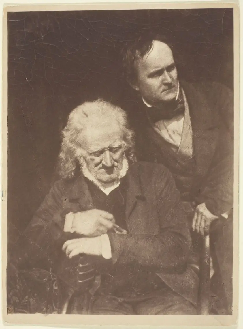 Portrait of Two Men (John Henning and Alexander Handyside Ritchie) by David Octavius Hill (Scottish, 1802–1870) and