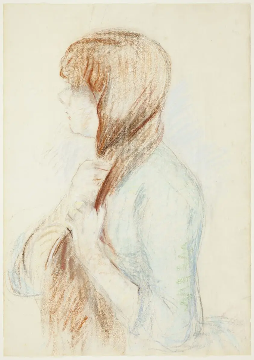 Girl Plaiting her Hair (La Natte) by Berthe Morisot