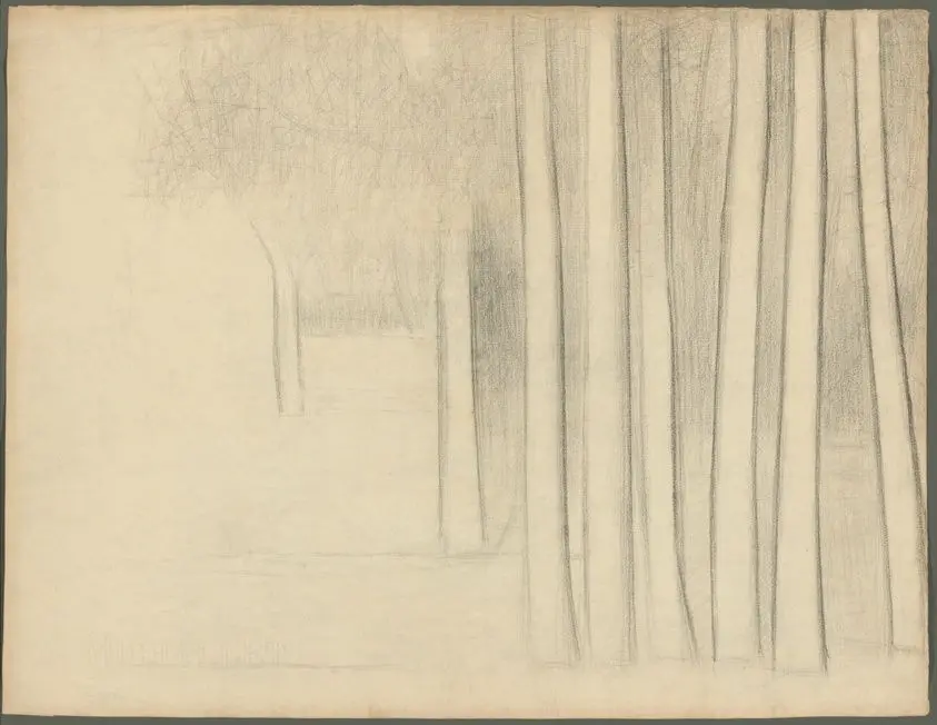 Tree Trunks (study for La Grande Jatte) by Georges Seurat