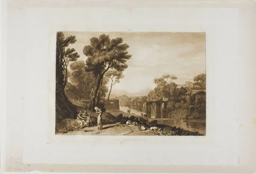 The Woman and Tambourine, plate 3 from Liber Studiorum by Joseph Mallord William Turner (English, 1775-1851)