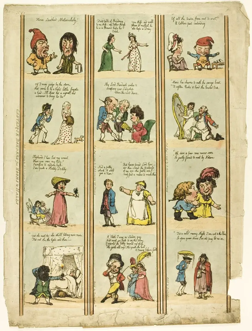 Grotesque Borders for Halls & Rooms by Thomas Rowlandson (English, 1756-1827)