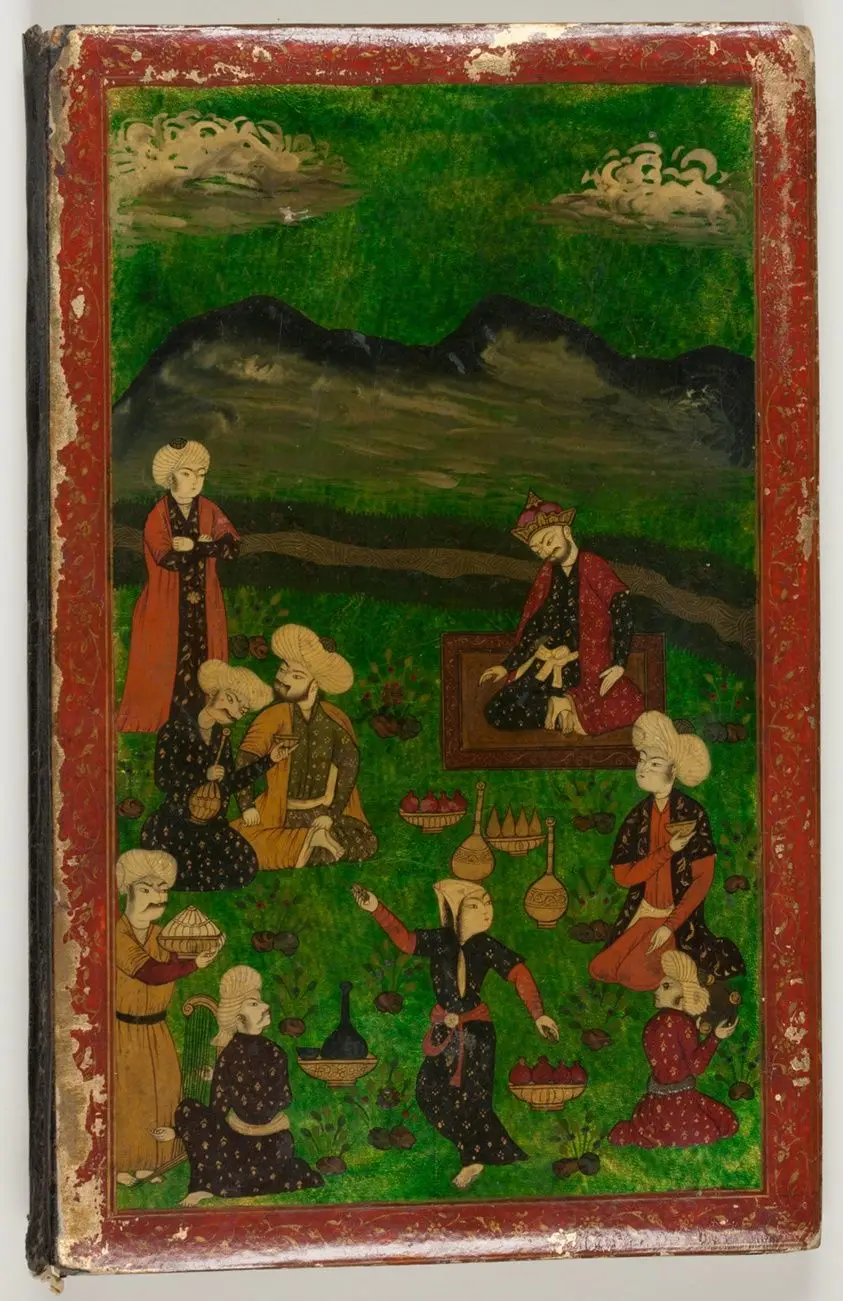 Manuscript of Kulliyat (Complete Works) by Sa'di with Lacquered Cover by Iran