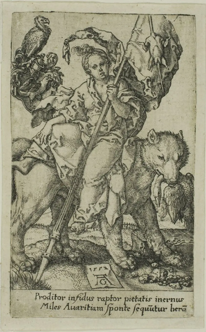 Avarice, from the Vices by Heinrich Aldegrever