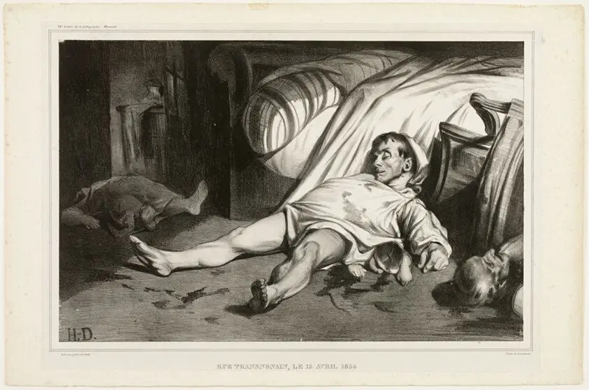 Rue Transnonain, on April 15, 1834, October 2, 1834, plate 24 from L’Association mensuelle by Honoré Victorin Daumier