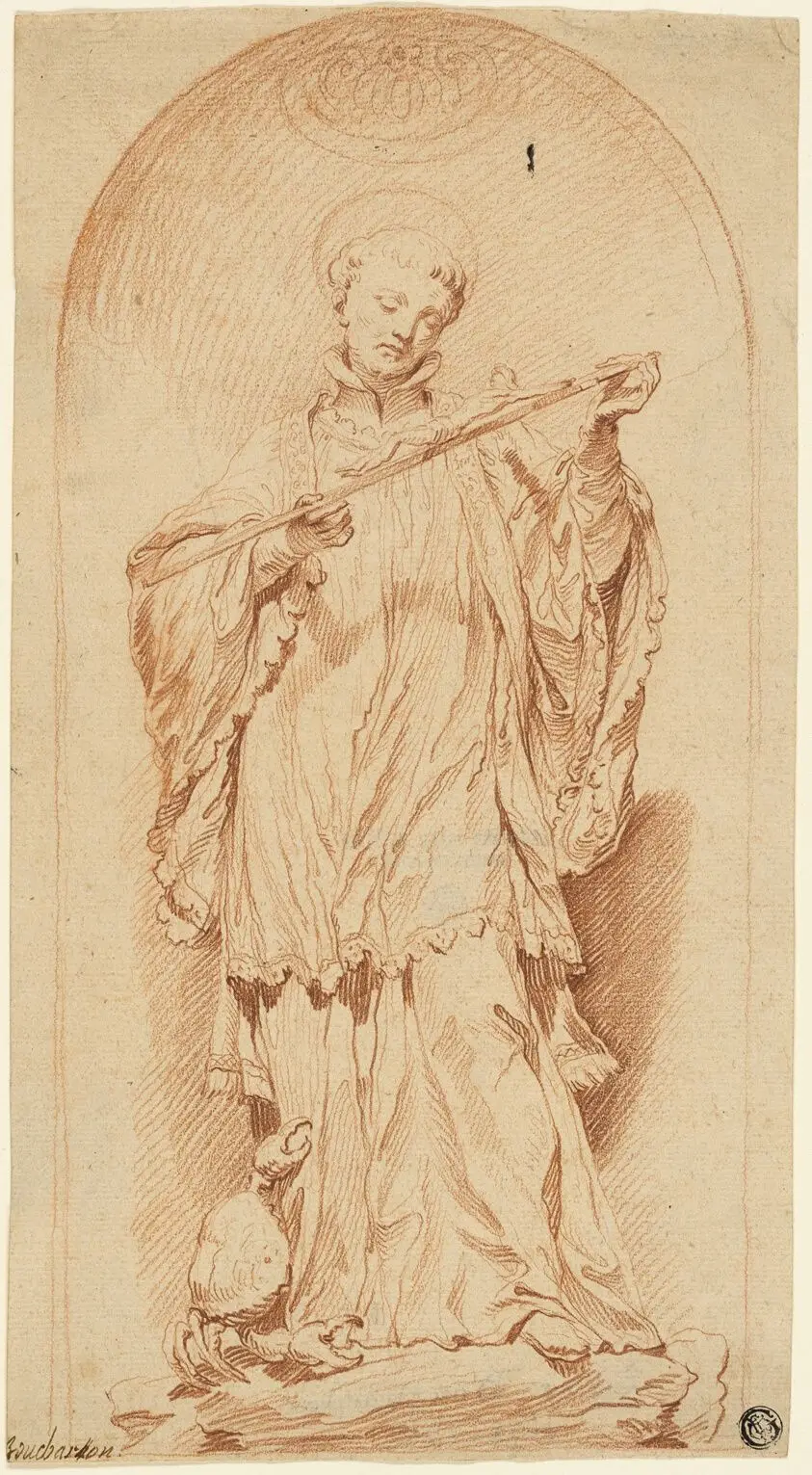 Saint Francis Holding a Crucifix by Edme Bouchardon (French, 1698-1762)