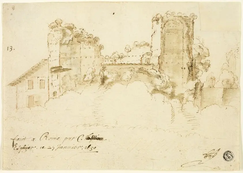 Roman Landscape by Bartholomeus Breenbergh (Dutch, 1598-1657)