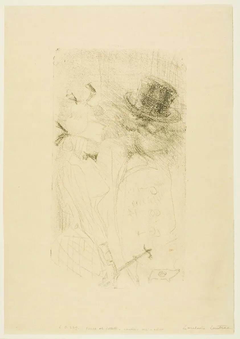 Old Man and Young Girl by Henri de Toulouse-Lautrec