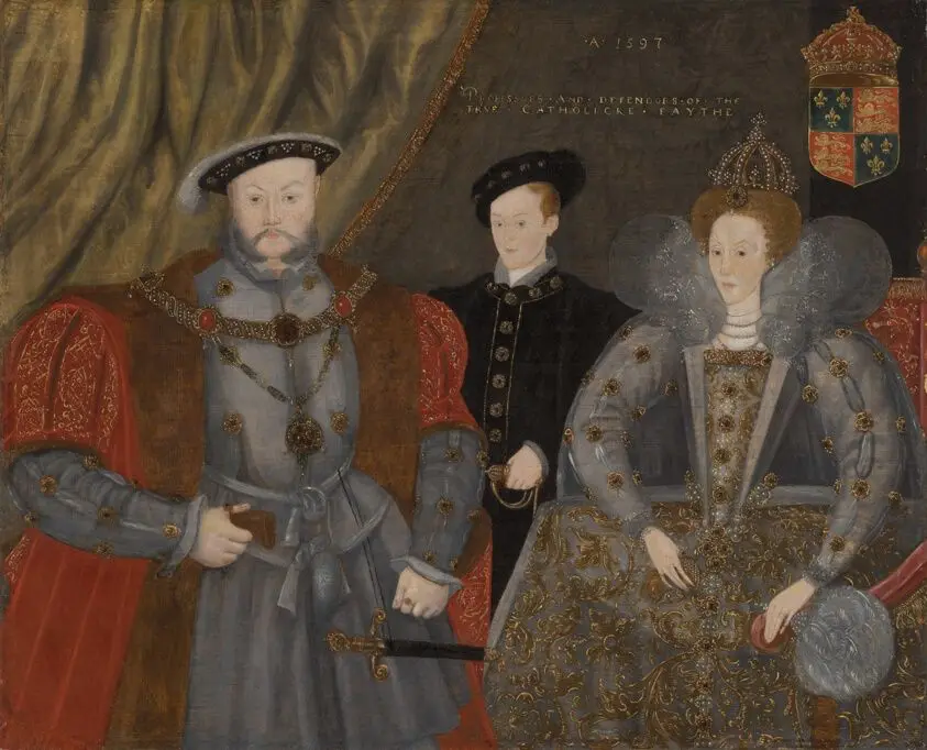 Henry VIII, Elizabeth I, and Edward VI by English
