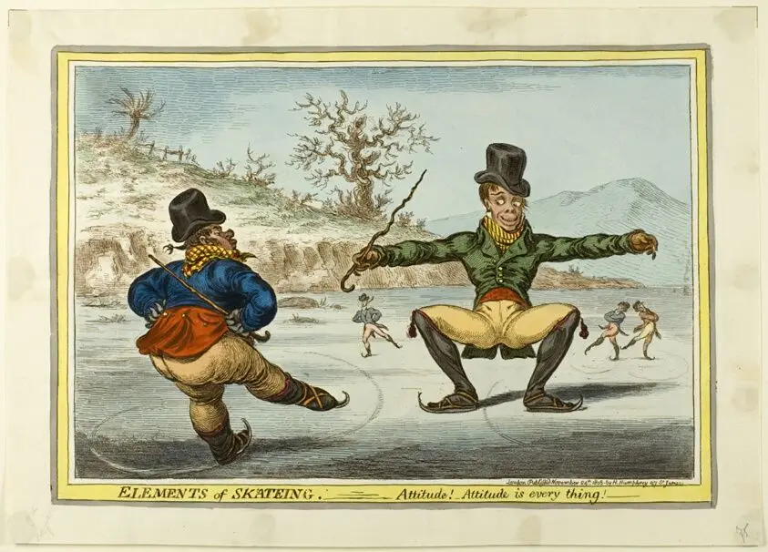 The Elements of Skating: Attitude is Everything by James Gillray (English, 1756-1815)