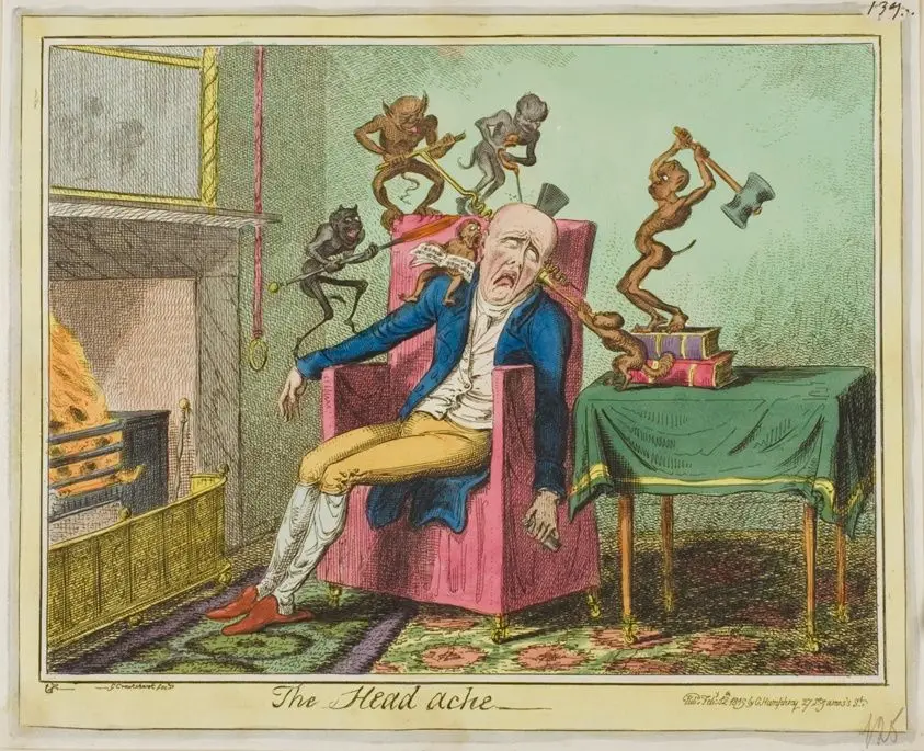 The Headache by George Cruikshank (English, 1792-1878)