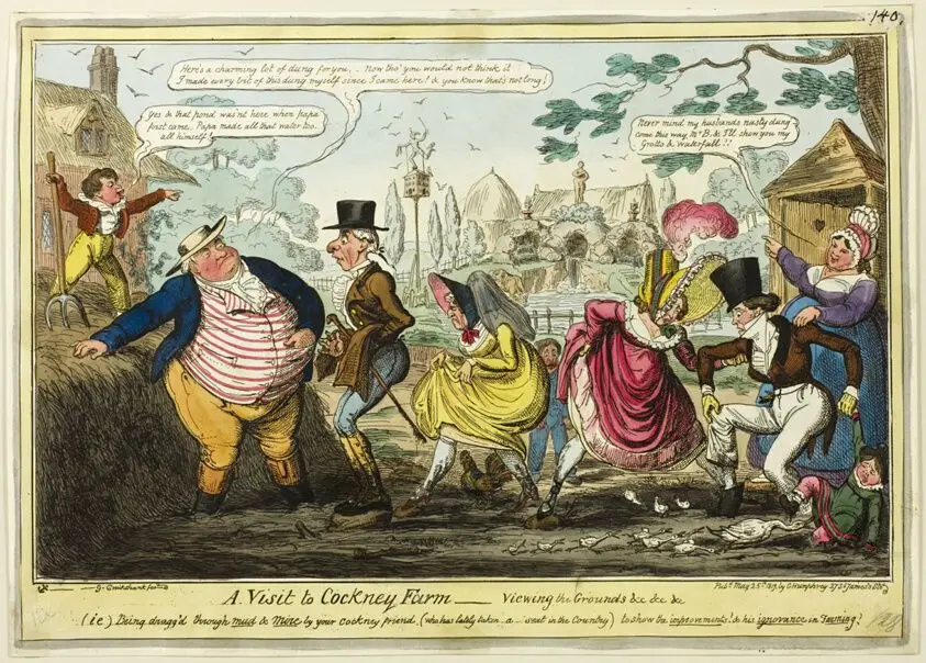 A Visit to Cockney Farm by George Cruikshank (English, 1792-1878)