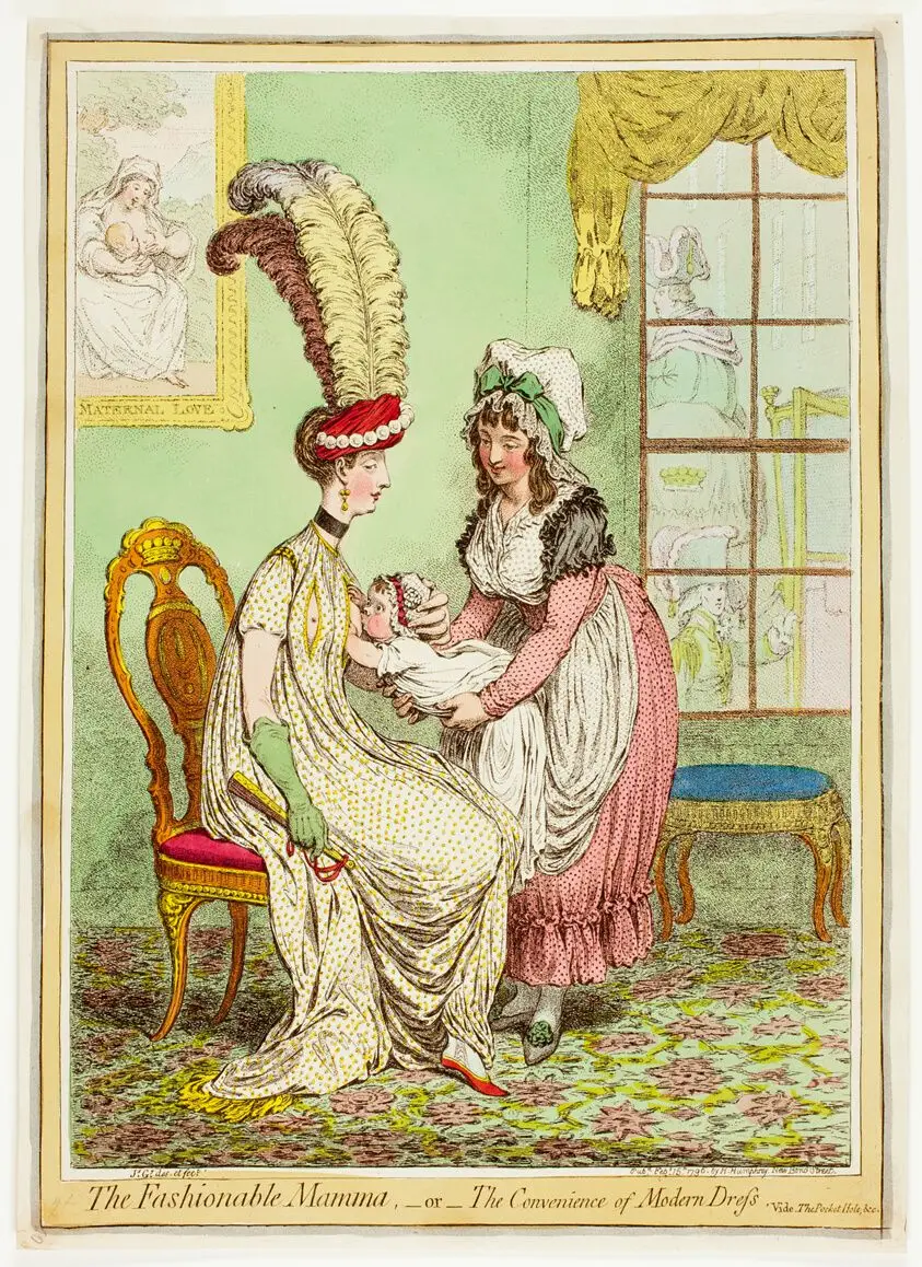 The Fashionable Mamma, or, The Convenience of Modern Dress by James Gillray (English, 1756-1815)