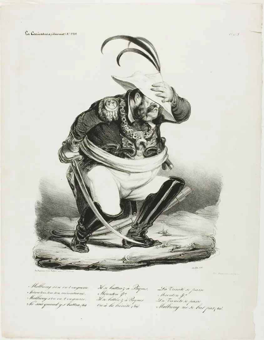 Malbroug s'en va-t-en Guerre... by Honoré Victorin Daumier
