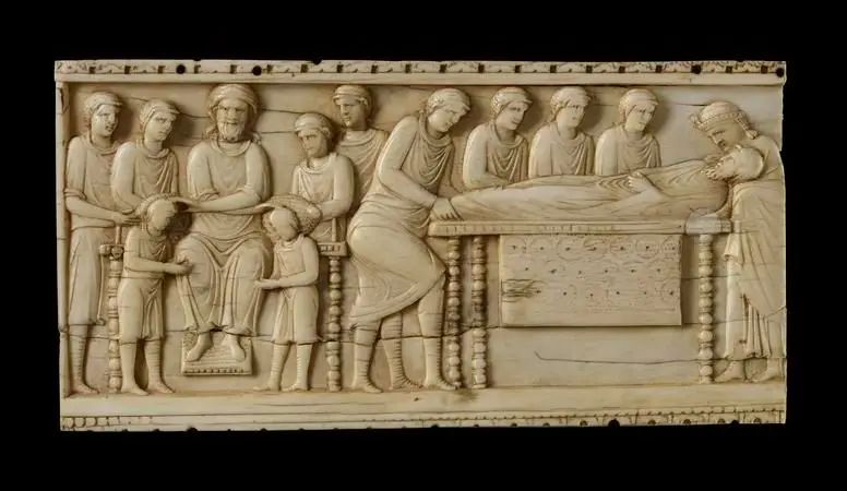 panel; casket by Unknown artist