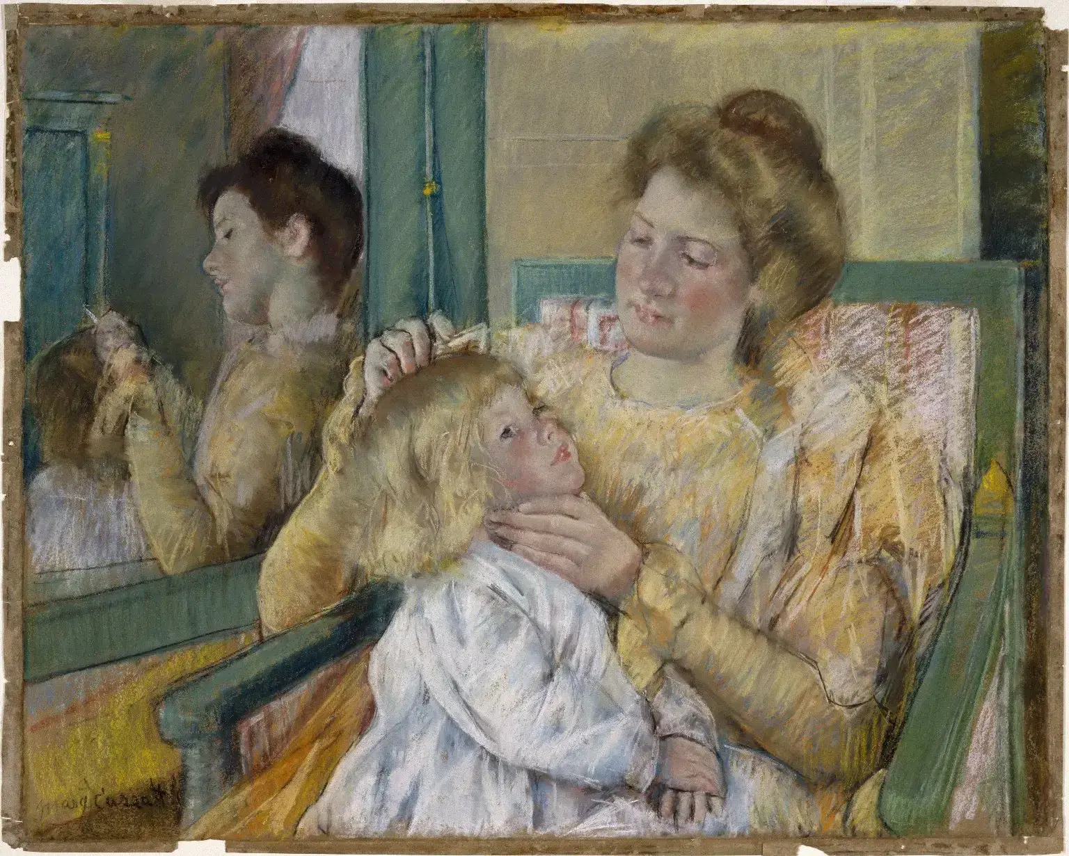 Mother Combing Her Child's Hair by Mary Cassatt