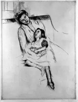 Jeanette and Her Mother on the SofaMary Cassatt by Unknown artist