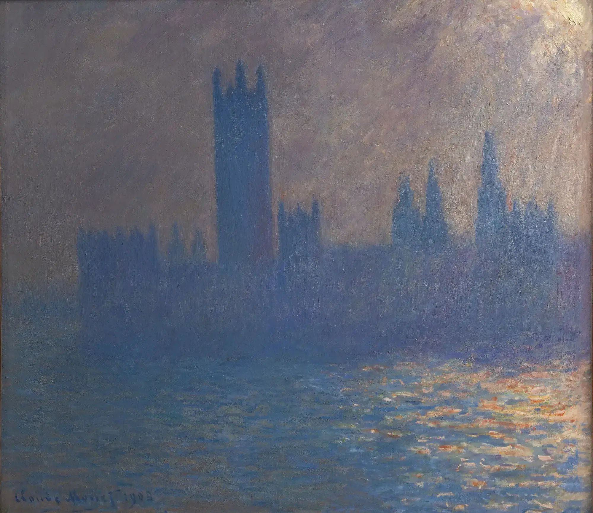 Houses of Parliament, Sunlight Effect (Le Parlement, effet de soleil) by Claude Monet