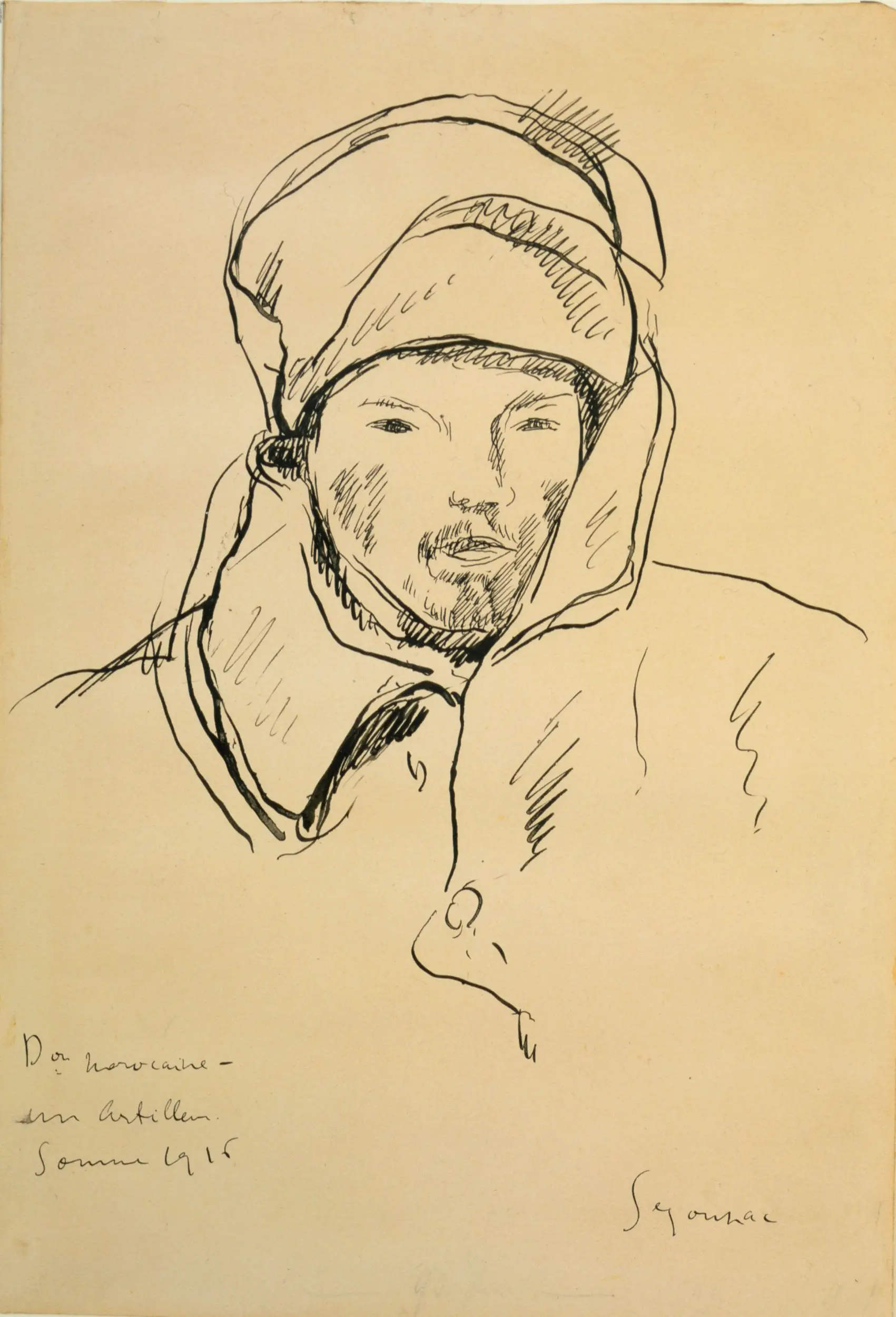 Un Artilleur from the series Nine Drawings Made at the Front, World War I by André Dunoyer de Segonzac