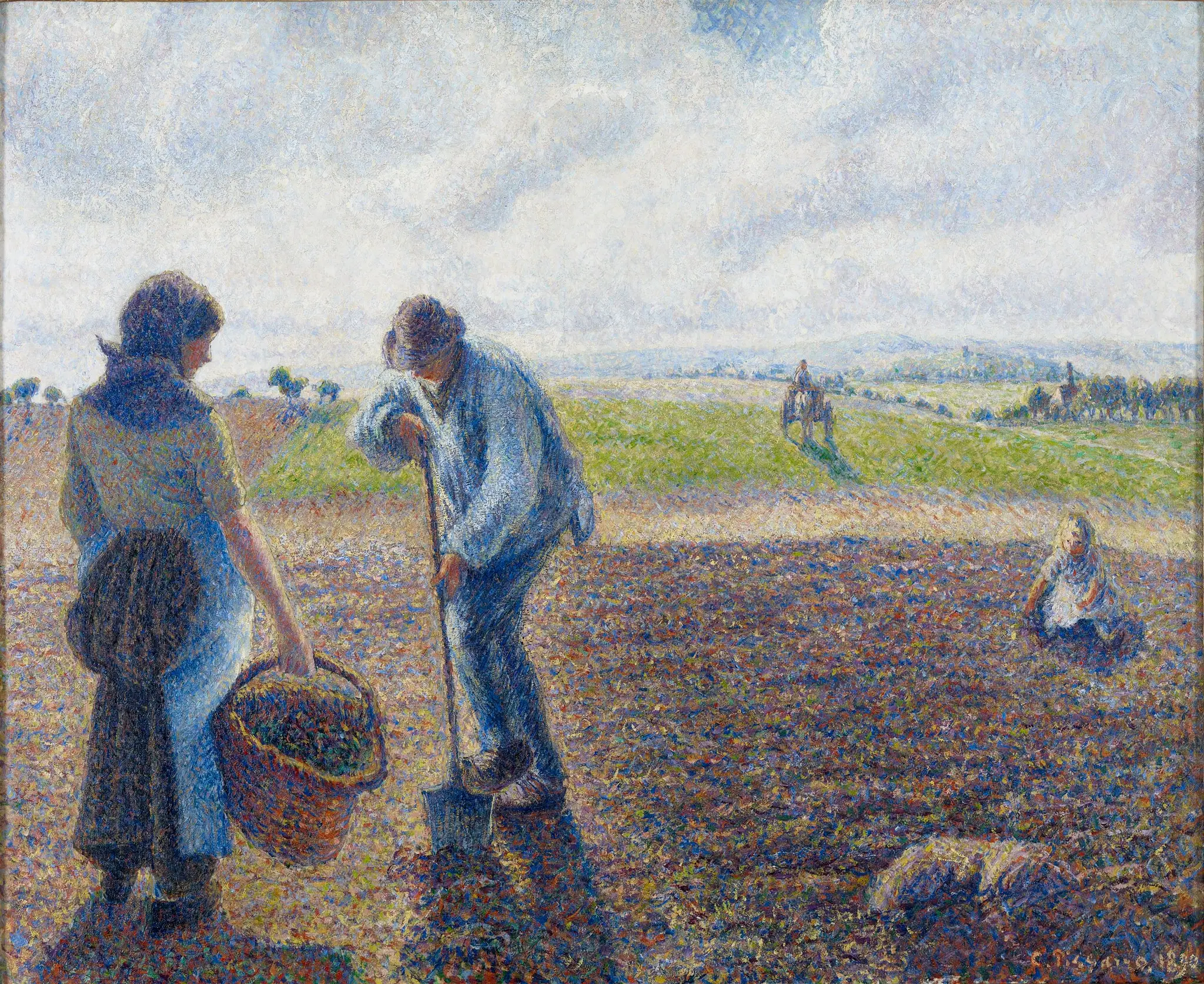 Paysans dans les champs, Éragny (Peasants in the Fields, Éragny) by Camille Pissarro