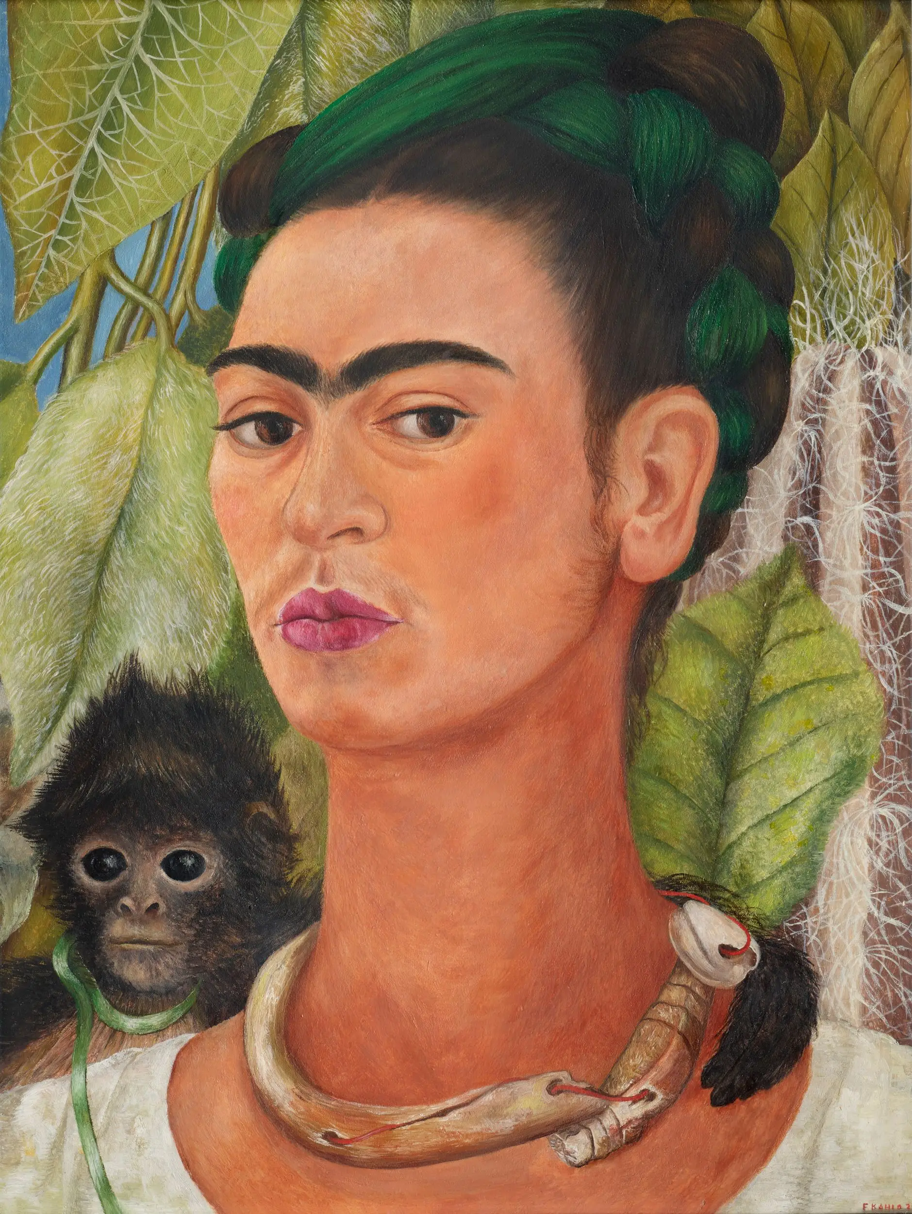 Self-Portrait with Monkey by Frida Kahlo