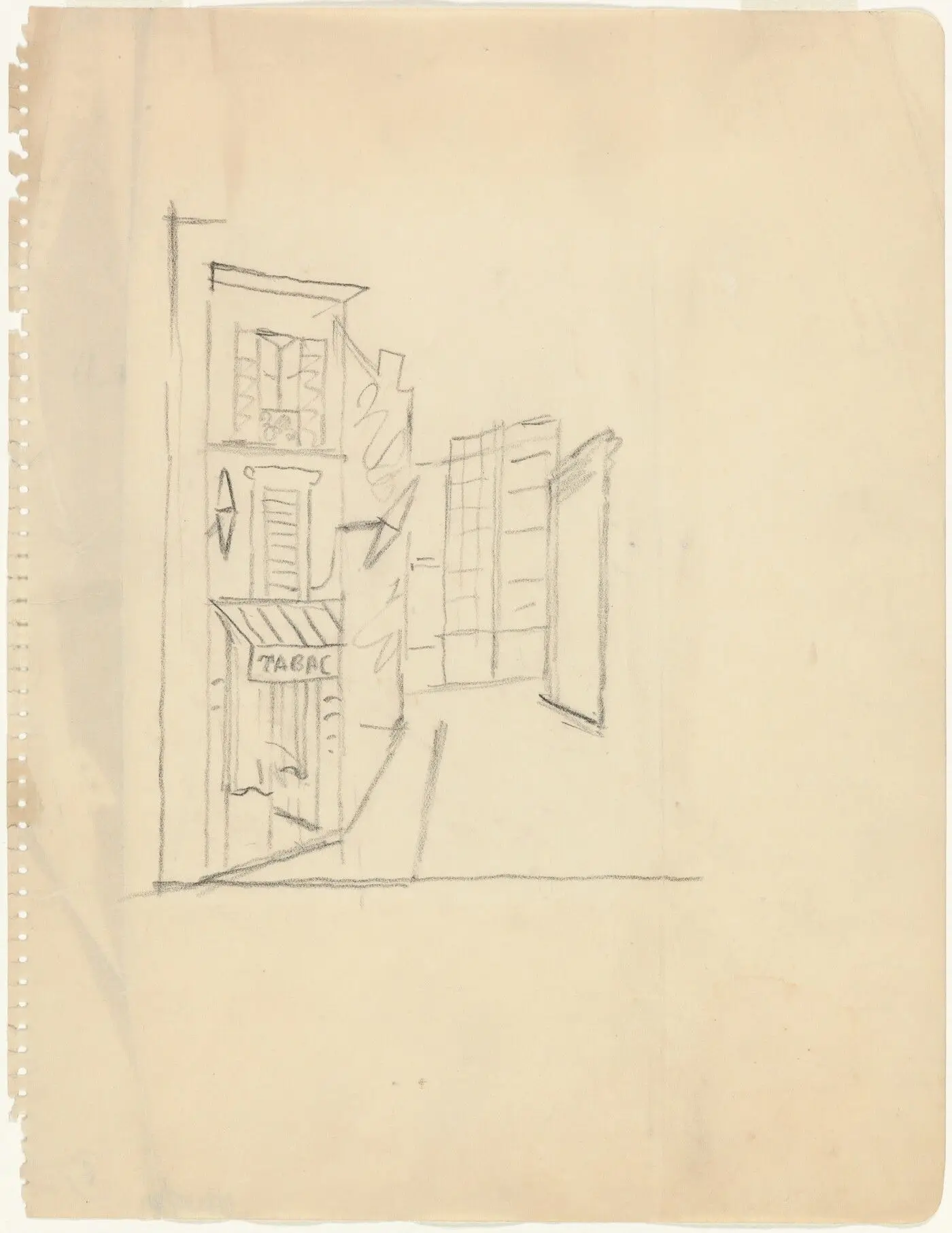 Drawing for "Arch Hotel" (Tabac) by Stuart Davis
