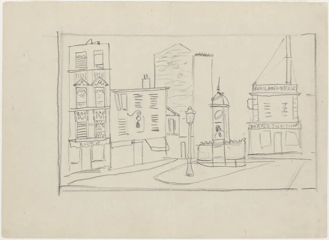 Drawing for "Carrefour" by Stuart Davis