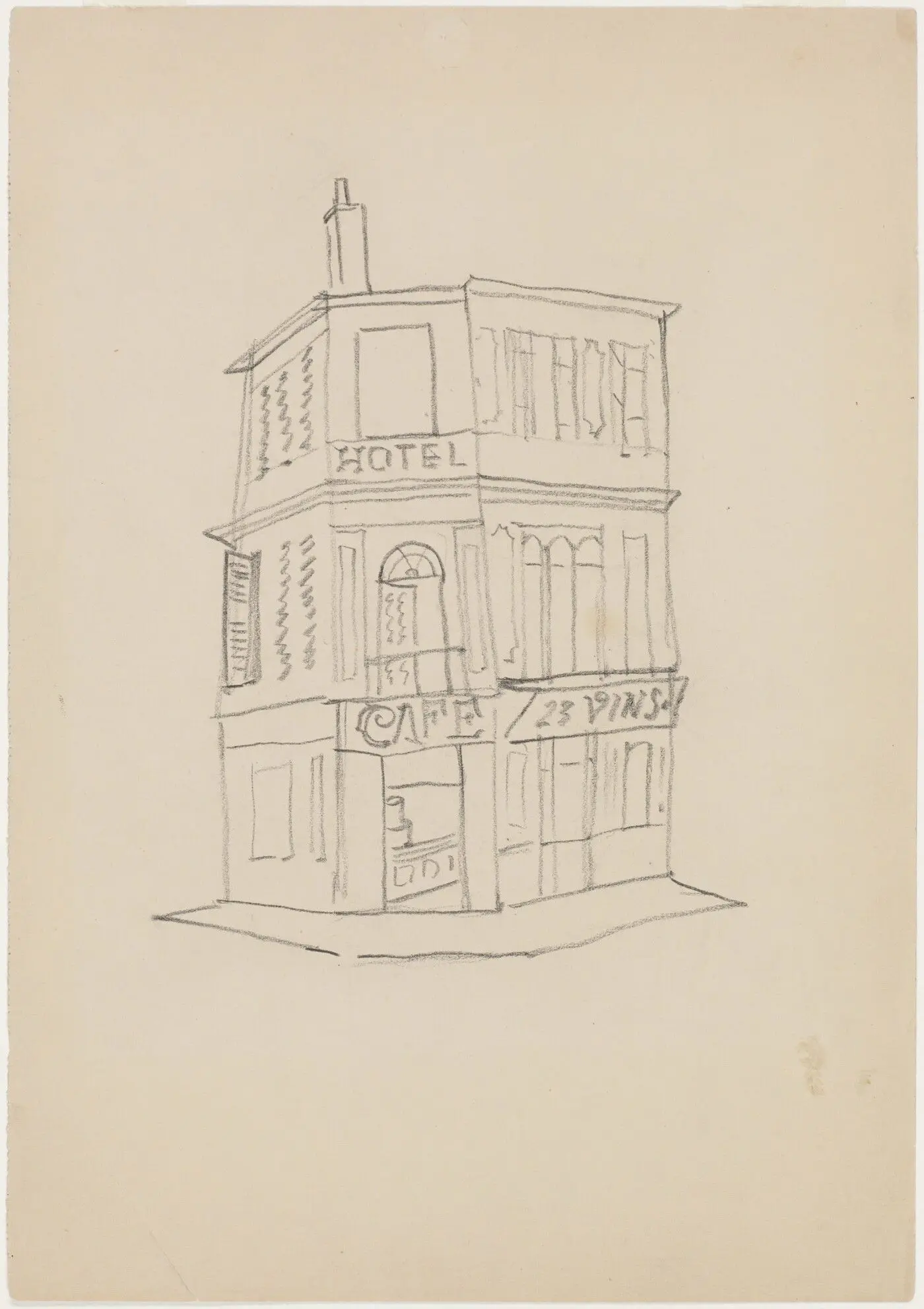 Drawing for "Hotel Cafe" by Stuart Davis