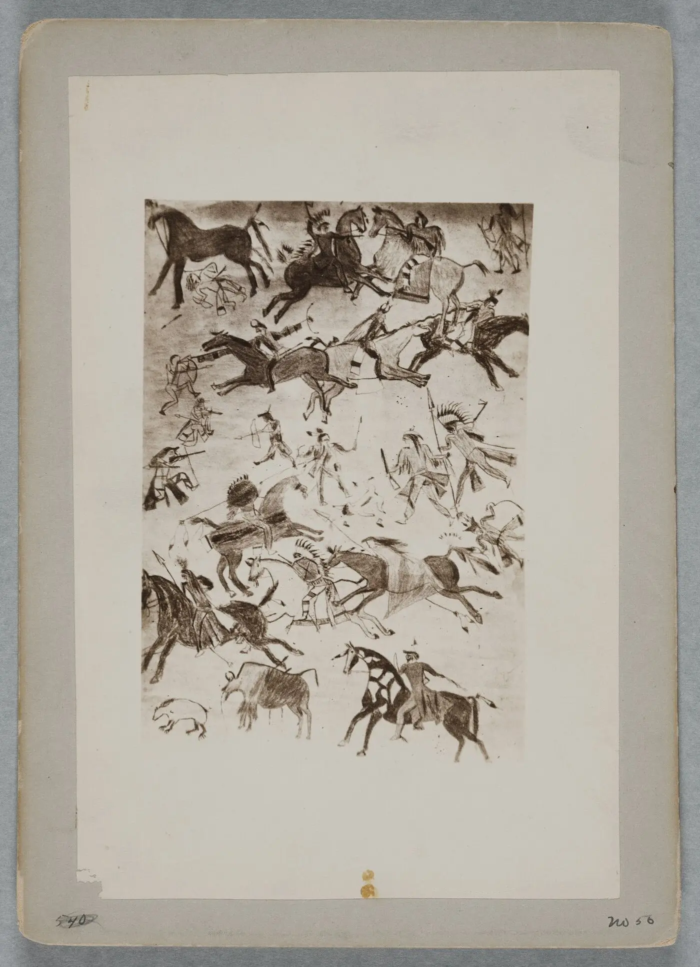 Native Painting On A Buffalo Skin by William Henry Jackson