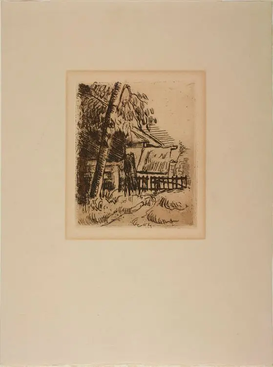 Landscape in Auvers, Farm Entrance, on the Rue St. Remy by Paul Cézanne