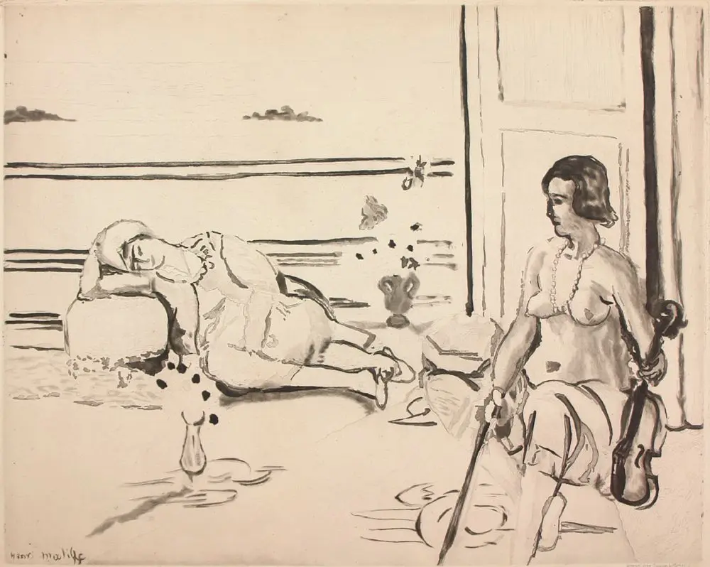Odalisque on the Terrace (Odalisques sur la Terrasse) by Jacques (Gaston Duchamp) Villon (after Henri Matisse)