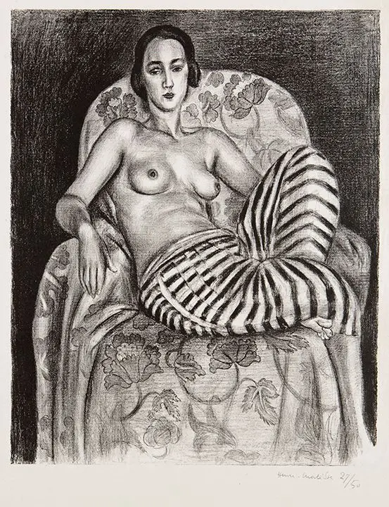 Large Odalisque in Bayadere Pants (Grande odalisque à la colotte bayadère) by Henri Matisse