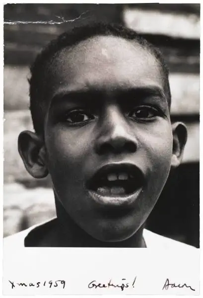 Untitled [Christmas Card, also known as Portrait of an African American Boy] by Aaron Siskind