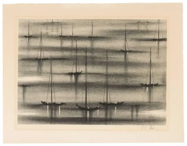 Moored Boats by Richard Aberle Florsheim