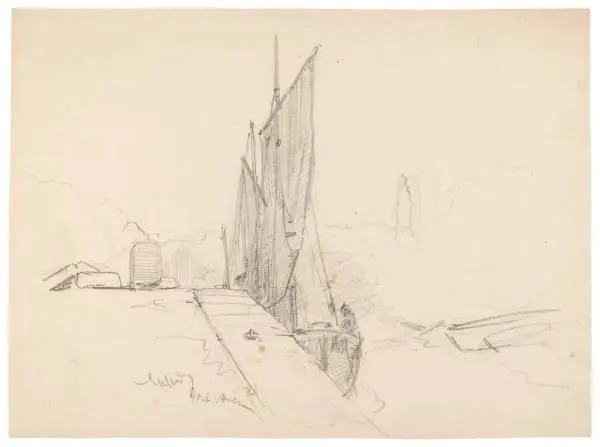 Boat at Dock by Henry Mosler