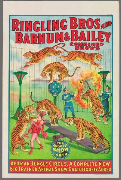 Ringling Bros and Barnum & Bailey Combined Shows: African Jungle Circus by Strobridge Lithographing Company
