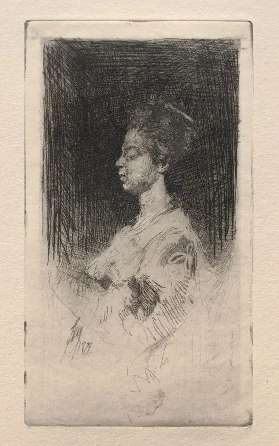 Profile Head of a Japanese Girl by Robert Frederick Blum