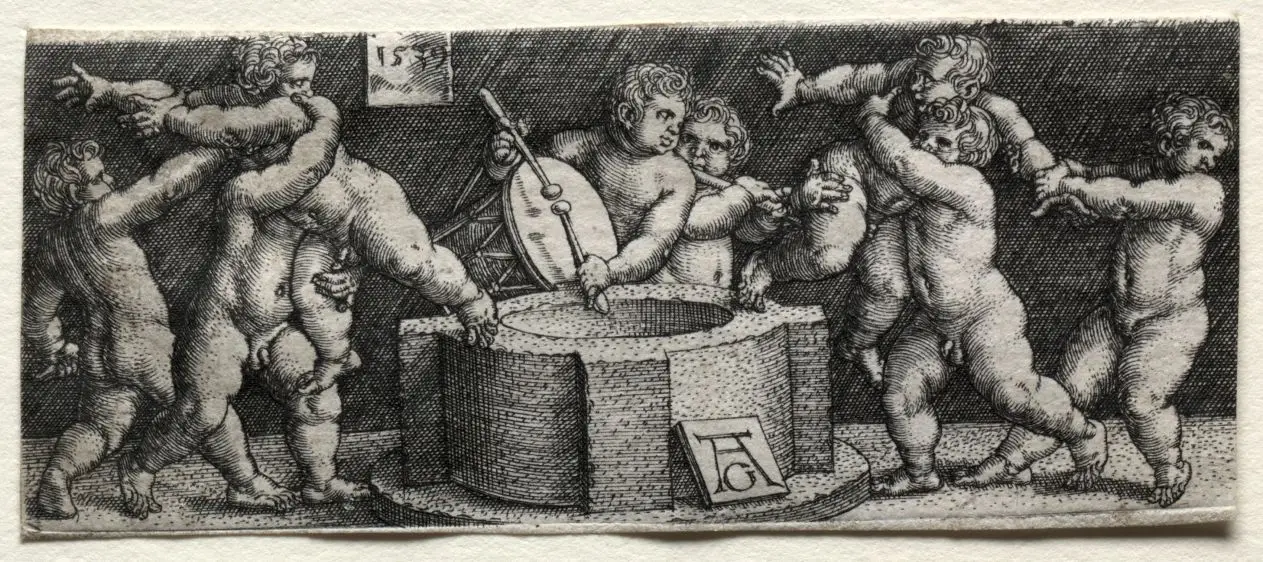 Eight Nude Children at a Well by Heinrich Aldegrever