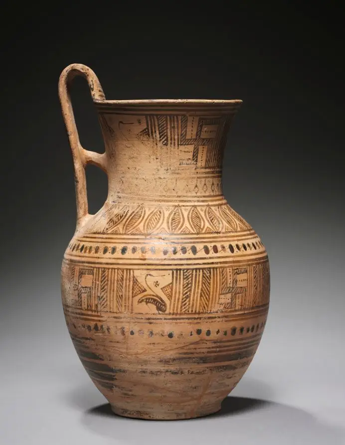 Geometric Pitcher: Swans by Swan Painter (Greek, Attic, Late Geometric Ib-IIa)