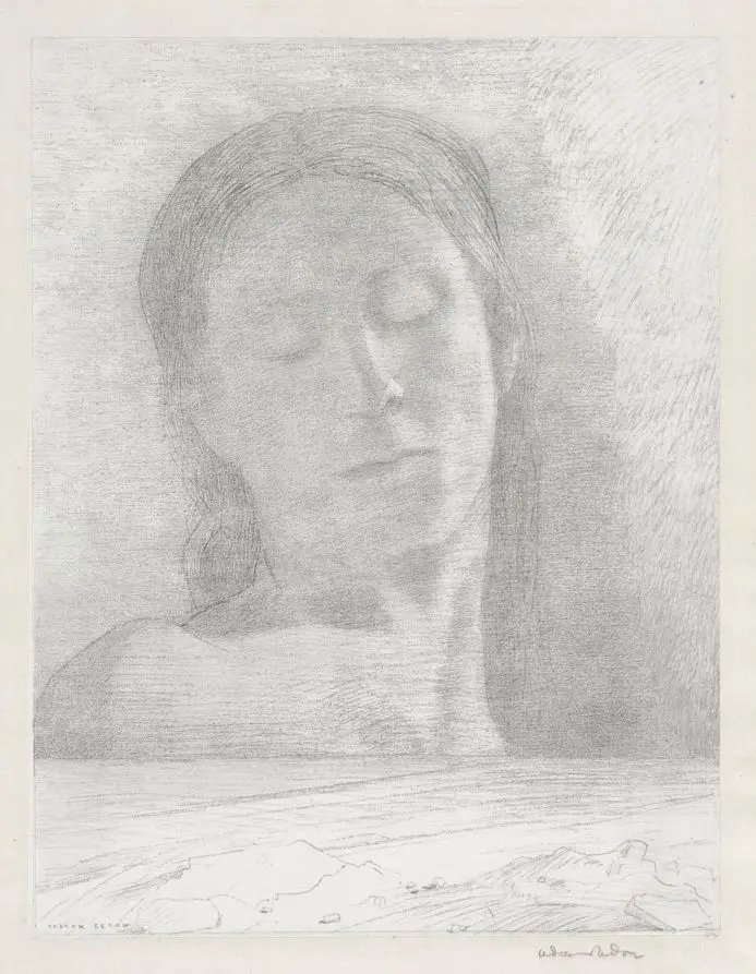 Closed Eyes by Odilon Redon