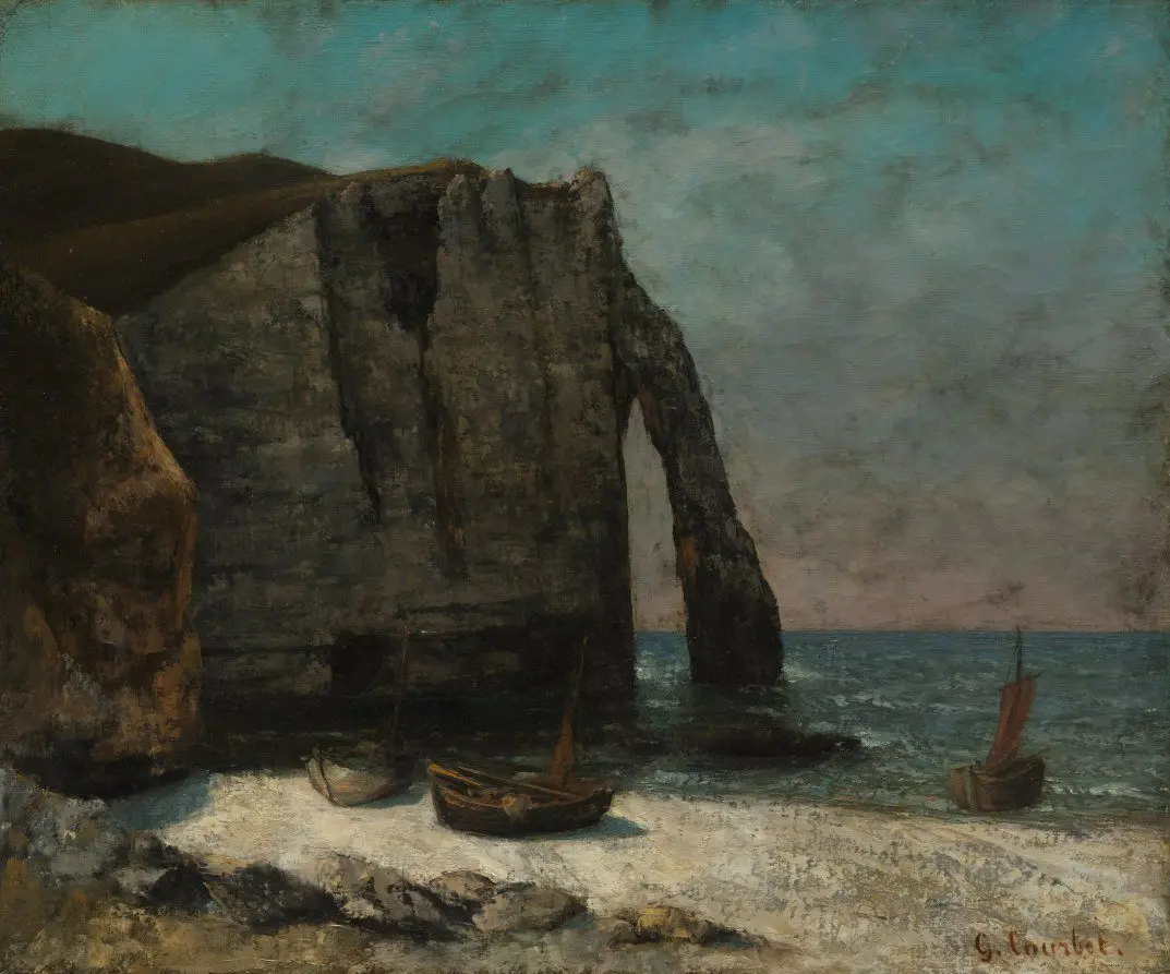 The Cliff at Étretat by Gustave Courbet