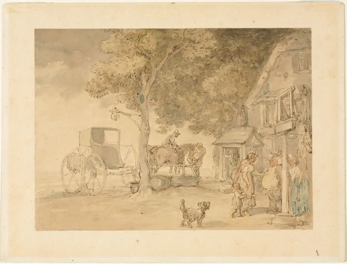 Watering Horses by Thomas Rowlandson